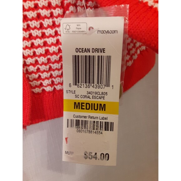 Style & Co. Coral Escape Long Sleeve Cardigan Sweater Gold Buttons Sz M NWT - Picture 6 of 8